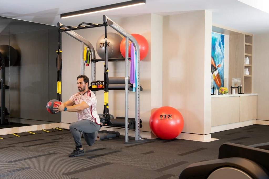 Modern gym with state-of-the-art equipment and spacious workout areas